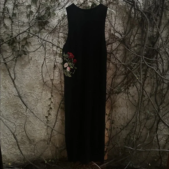 Staud Black Maxi Dress with Floral Embroidery - Picture 6 of 8